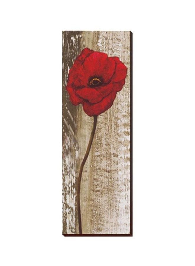 Photo Block Decorative Wall Painting With Frame Brown/White/Red 18x54cm 