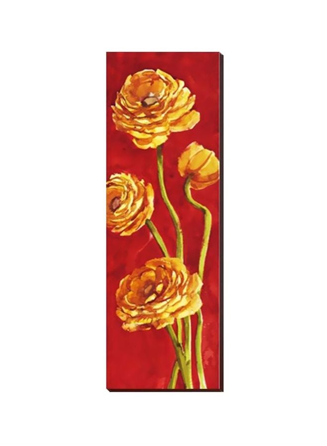 Decorative Wall Painting With Frame Red/Yellow/Green 20x60cm