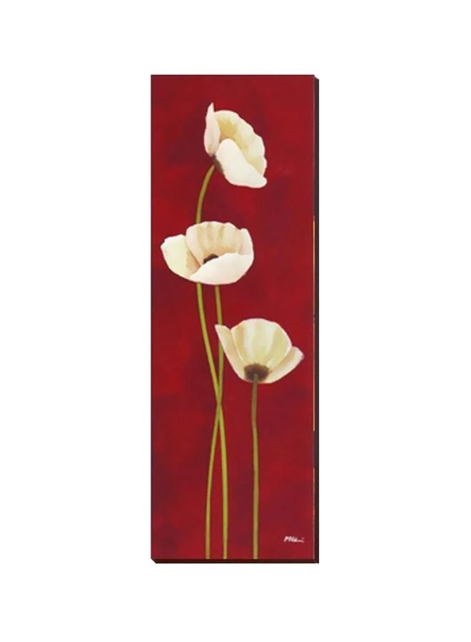 Photo Block Decorative Wall Painting With Frame Red/White/Green 18x54cm 