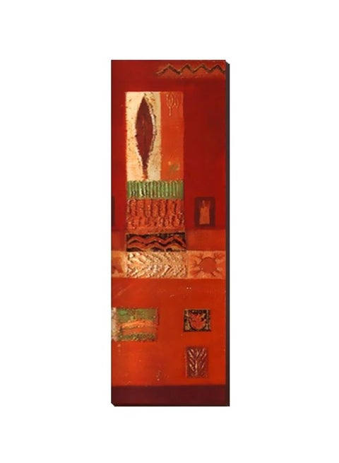 Decorative Wall Painting With Frame Red/Orange/Green 20x60cm