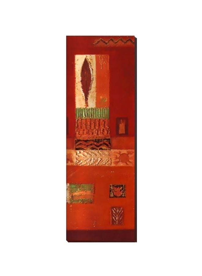 Photo Block Decorative Wall Painting With Frame Red/Orange/Green 20x60cm 