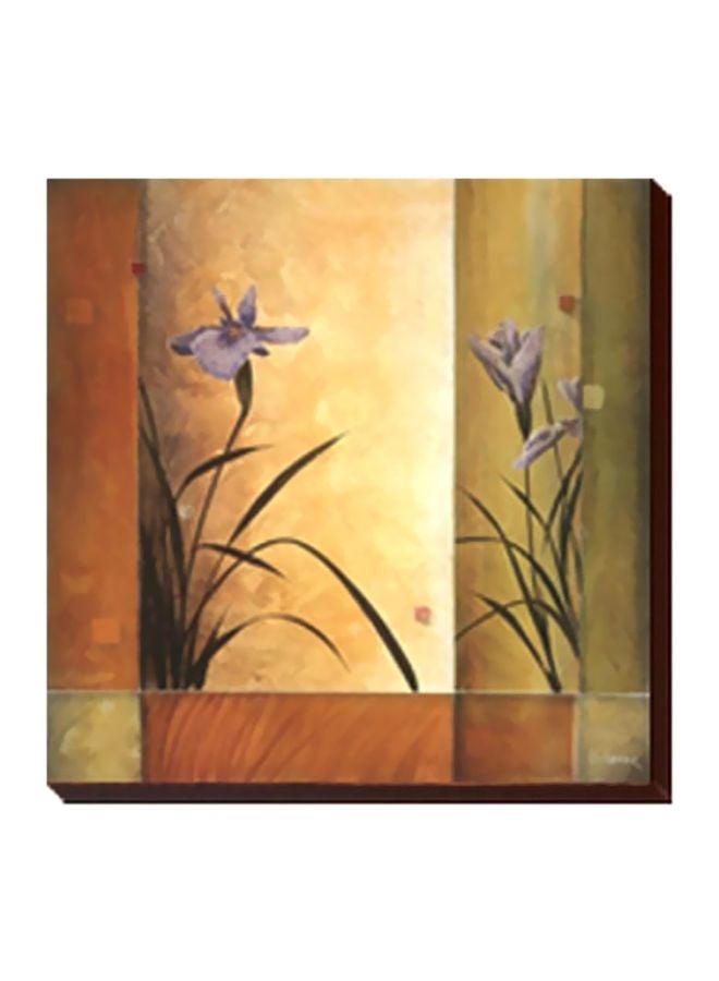 فوتو بلوك لوحة جدارية لتزيين الحائط مع إطار أرجواني/ بني/ أخضر 34x34سم 