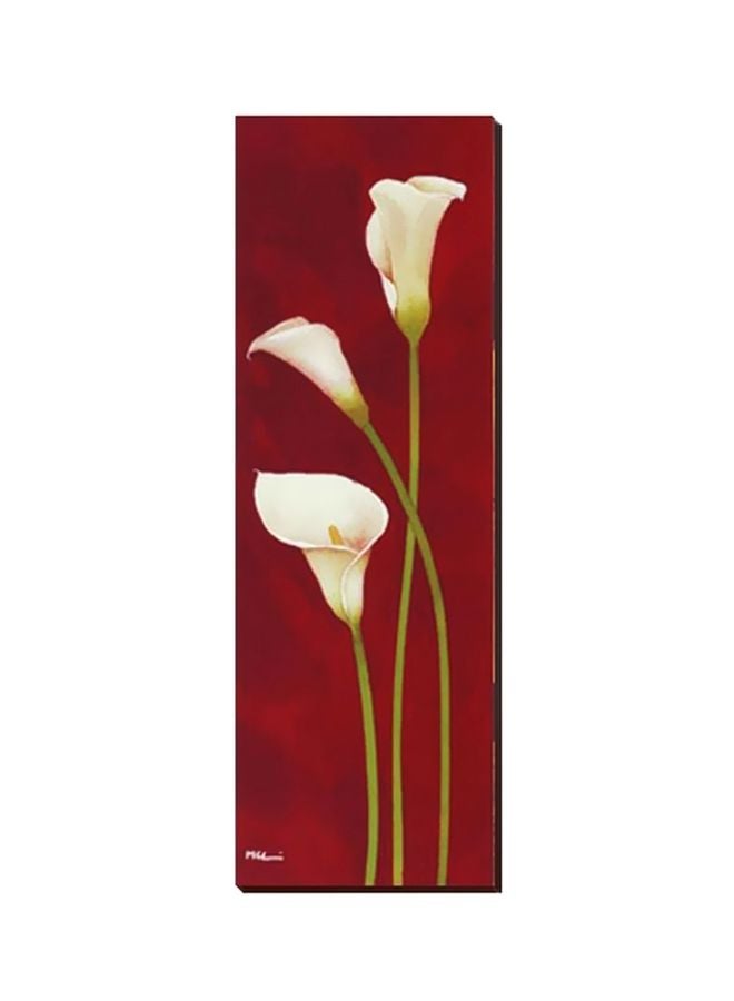 Photo Block Decorative Wall Painting With Frame Red/White 60x20cm 