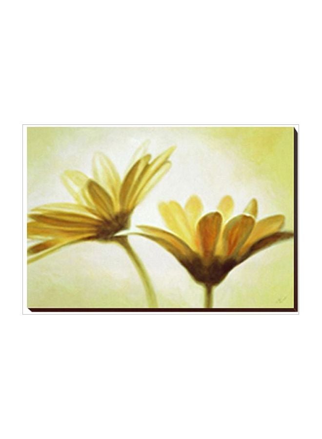 لوحة جدارية لتزيين الحائط مع إطار بيج/أصفر 54x34سم