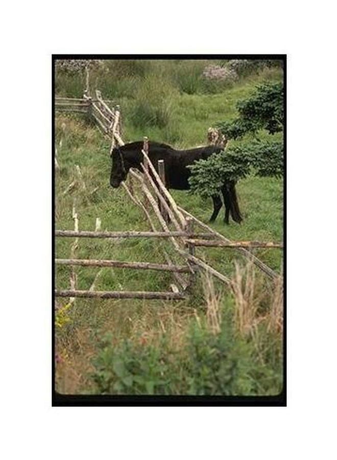 بوستر حائط للتزيين بيج/أسود/أخضر 60x40سم