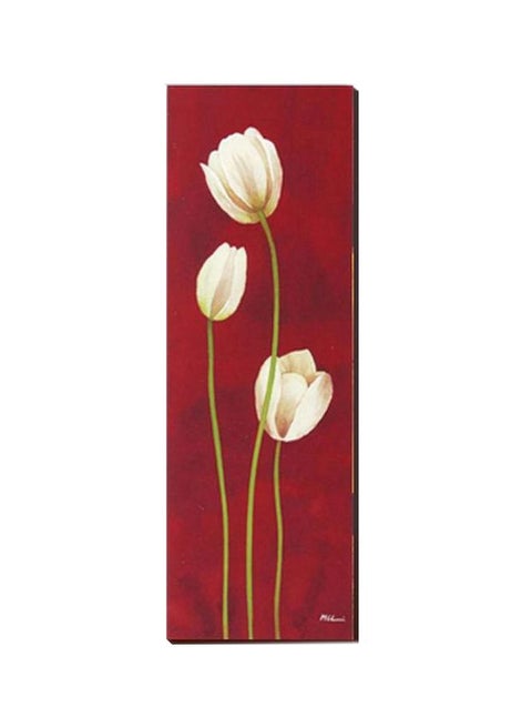 Decorative Wall Painting With Frame Red/White 54x18cm