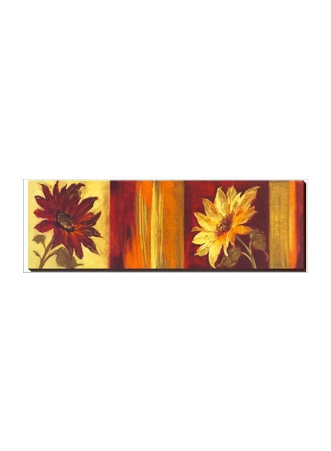 Photo Block Decorative Wall Painting With Frame Red/Yellow/Orange 60x20cm 