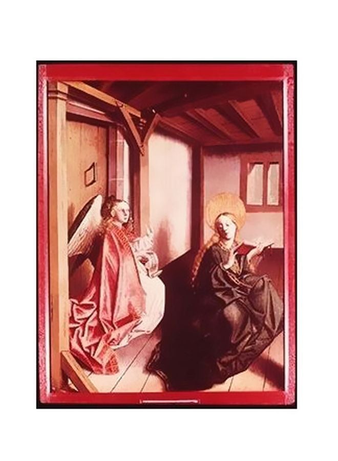 بوستر حائط للتزيين بني/ أبيض/ أحمر 45 X31سم