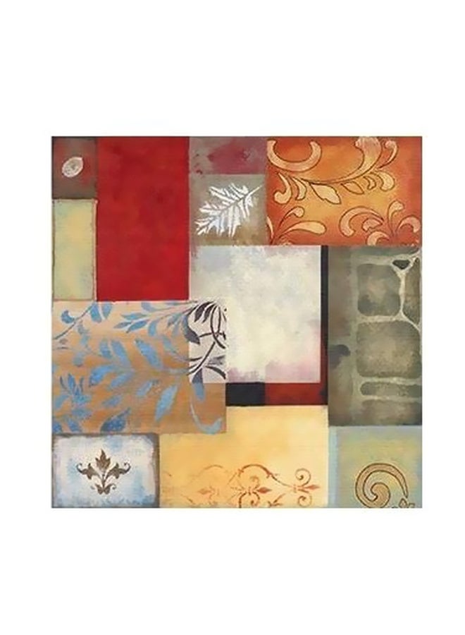 بوستر حائط للتزيين أحمر/برتقالي/أبيض 15x15سم