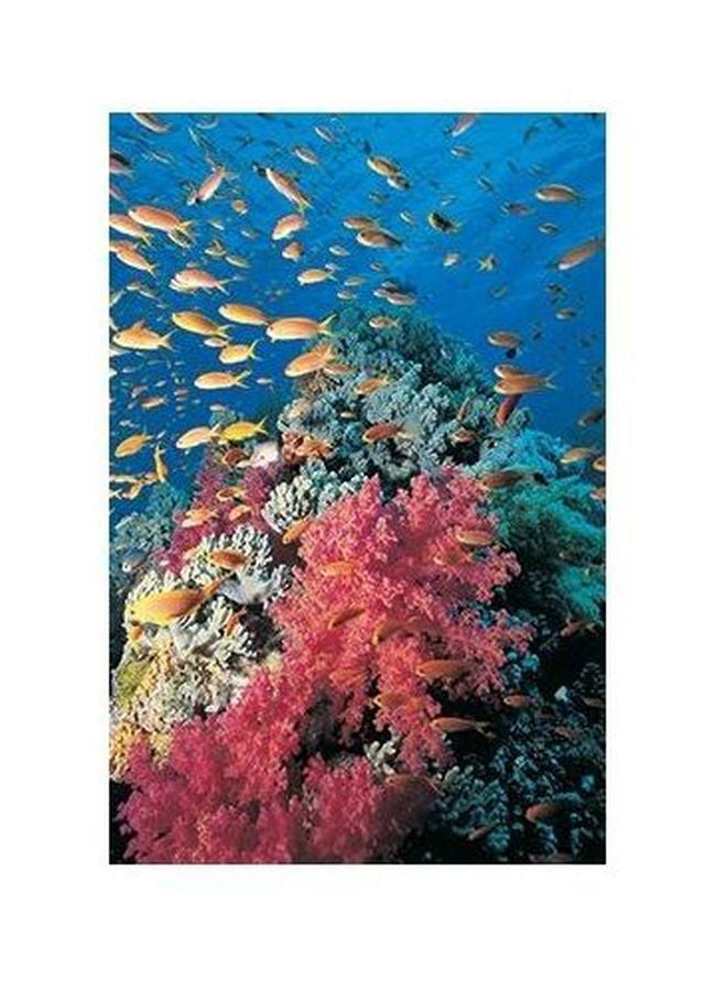 Decorative Wall Poster Blue/Green/Yellow 45 X 31cm