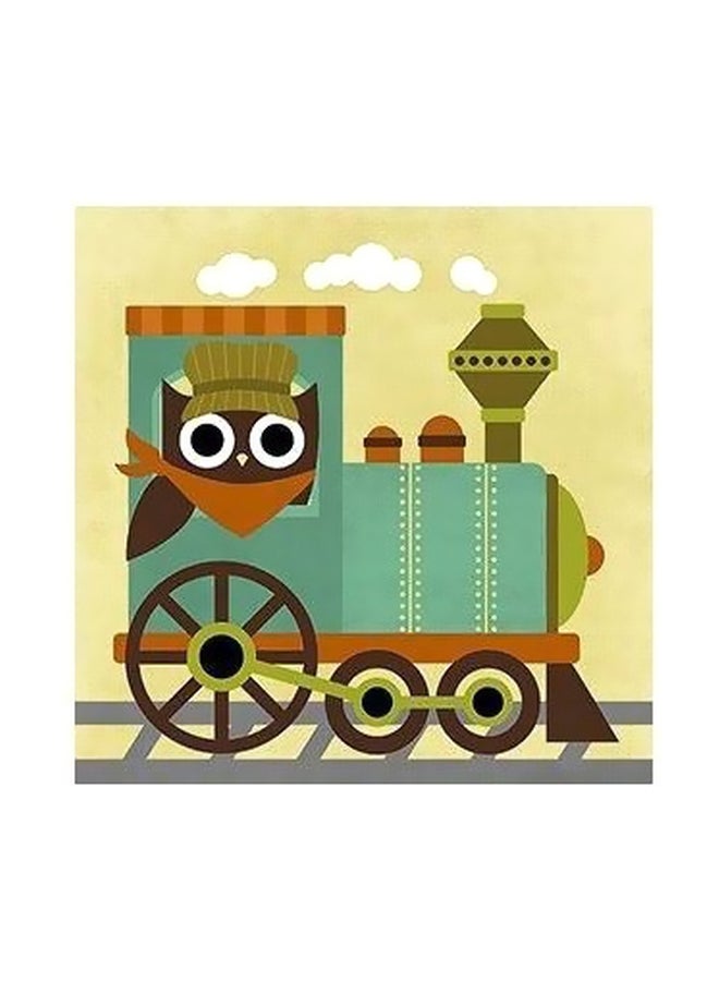 Decorative Wall Poster Beige/Green/Brown 50x50cm