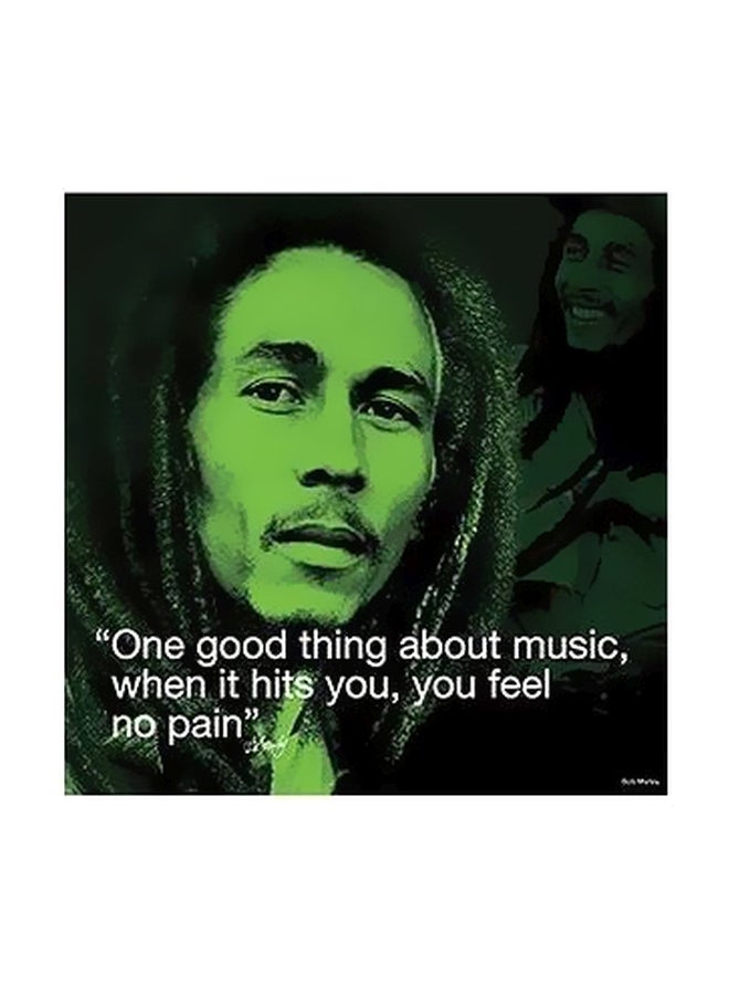 Decorative Wall Poster Green/Black/White 32x32cm