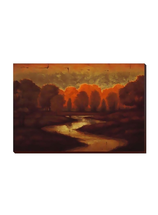 لوحة جدارية لتزيين الحائط مع إطار أحمر/ أسود/ ذهبي 40x30سم