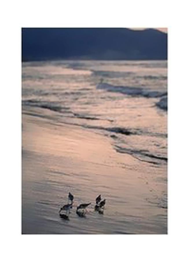 بوستر حائط للتزيين أزرق/ أبيض 60x40سم