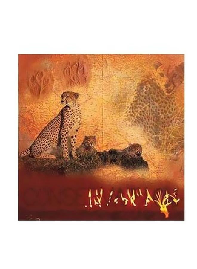 Decorative Wall Poster Gold/Brown 32x32cm