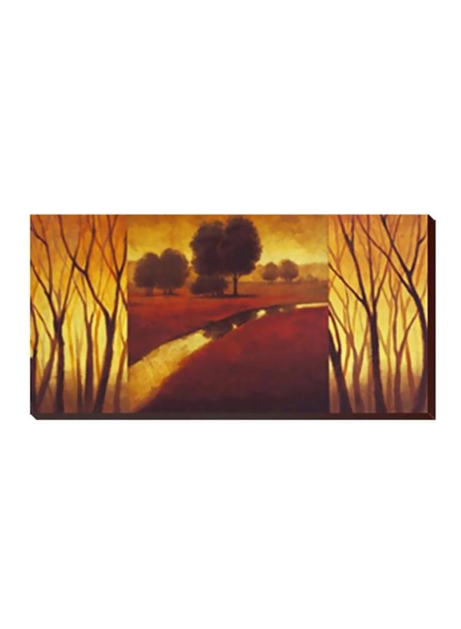Decorative Wall Painting With Frame Brown/Yellow/Black 60x40cm