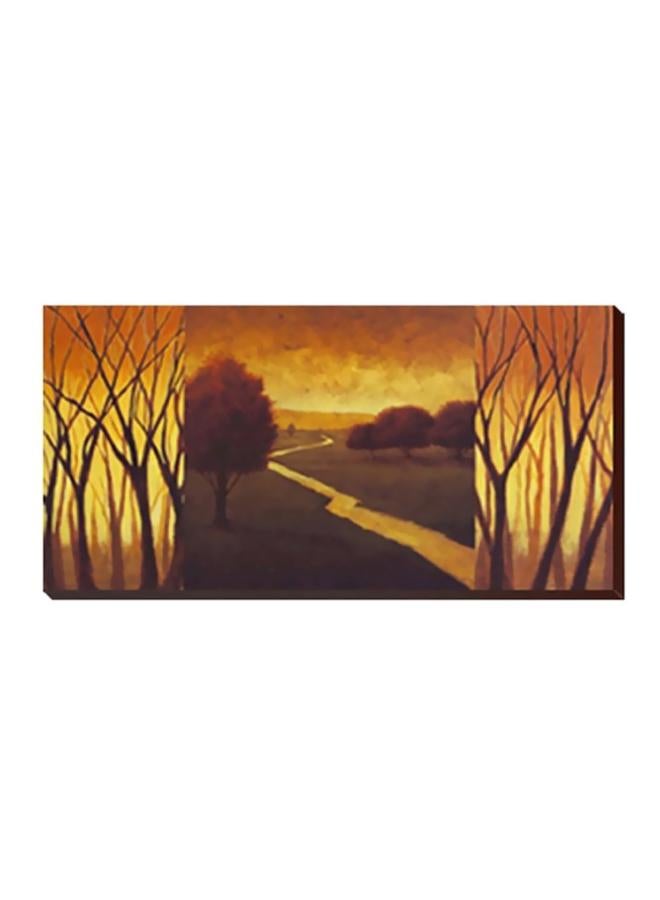 Photo Block Decorative Wall Painting With Frame Yellow/Black 40x30cm 