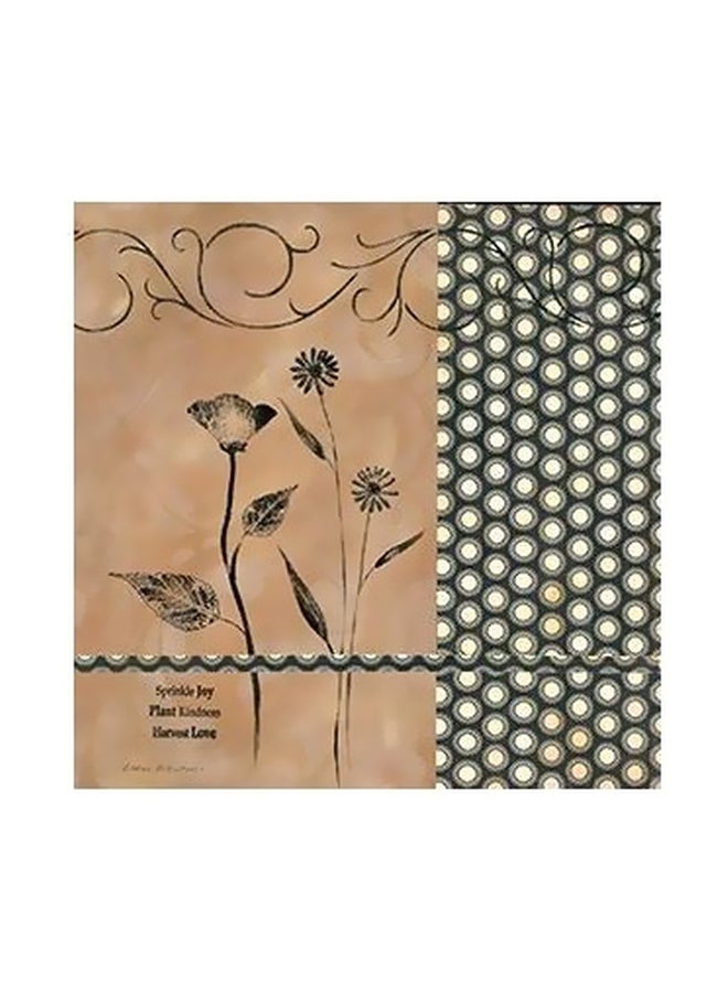 بوستر حائط للتزيين بني / أسود / أبيض 32x32سم