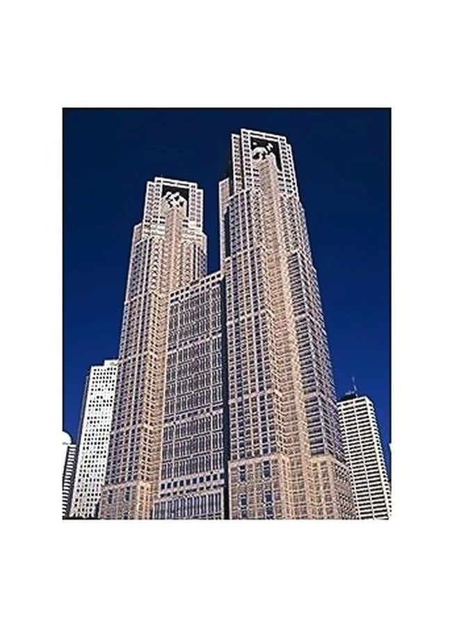 Decorative Wall Poster Blue/Grey/White 24x18cm