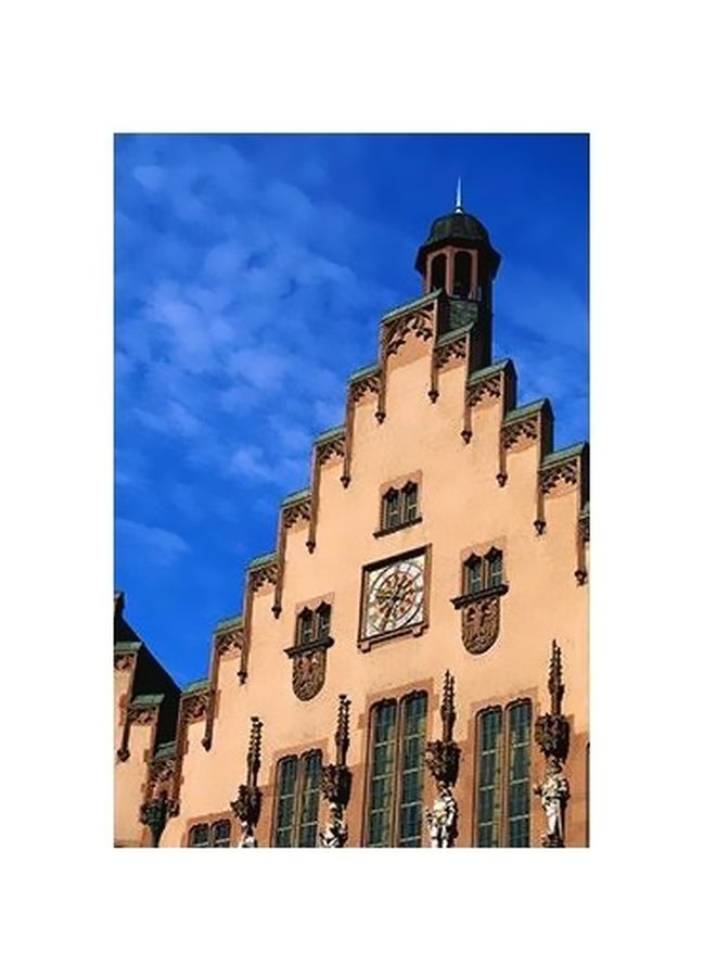 Decorative Wall Poster Blue/Brown 24x18cm