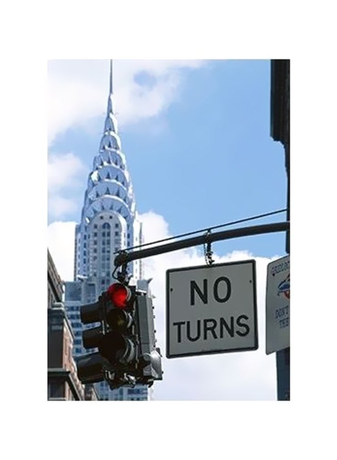 Decorative Wall Art White/Blue/Black 24x18cm