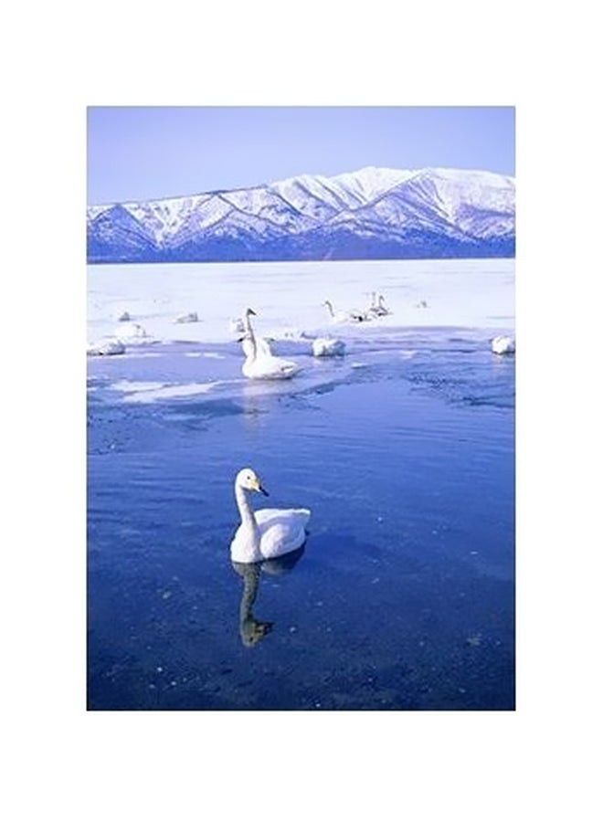 قطعة فنية لديكور الحائط أبيض/أزرق 34x18سم