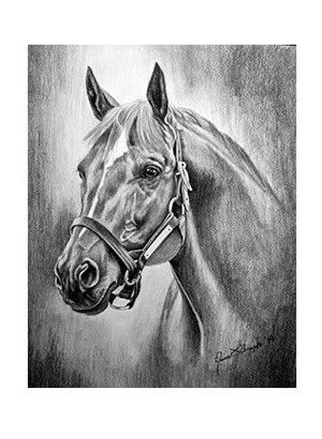 Decorative Wall Poster Black/Grey/White 34x24cm