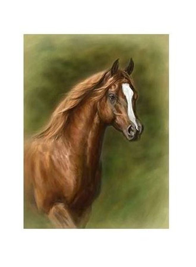 Decorative Wall Painting Brown/Green/White 34 X 24cm