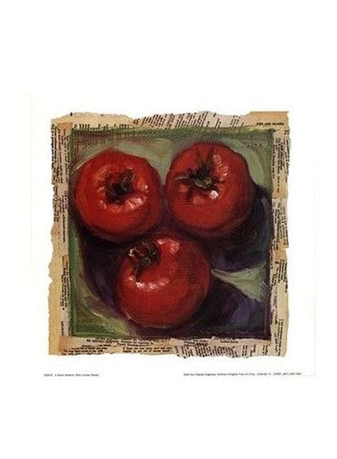 Decorative Wall Poster Red/Green/Beige 50x50cm