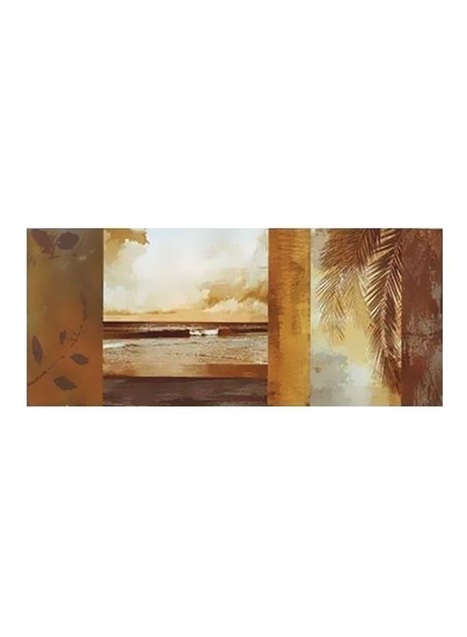 Decorative Wall Poster Yellow/Beige/Brown 13x45cm