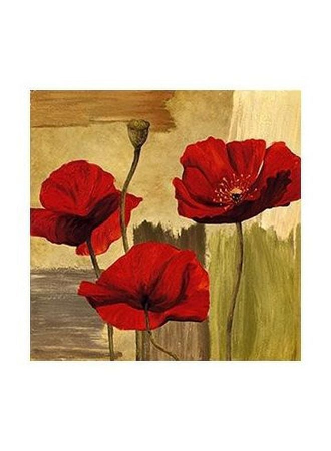 Decorative Wall Poster Red/Green/Beige 32x32cm