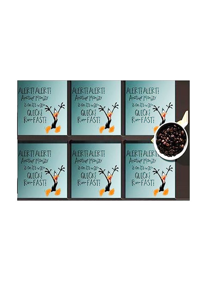 طقم من 6 قطع من قواعد الأكواب للزينة أزرق/ أسود/ برتقالي 7x7سم