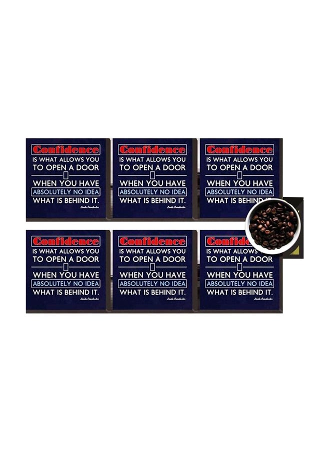 طقم من 6 قطع من قواعد الأكواب للزينة أسود / أبيض / أحمر 7 X 7سم