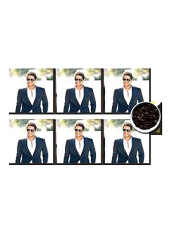 طقم حوامل أكواب للديكور من 6 قطع أسود/ بيج/ أبيض 7 x7سم