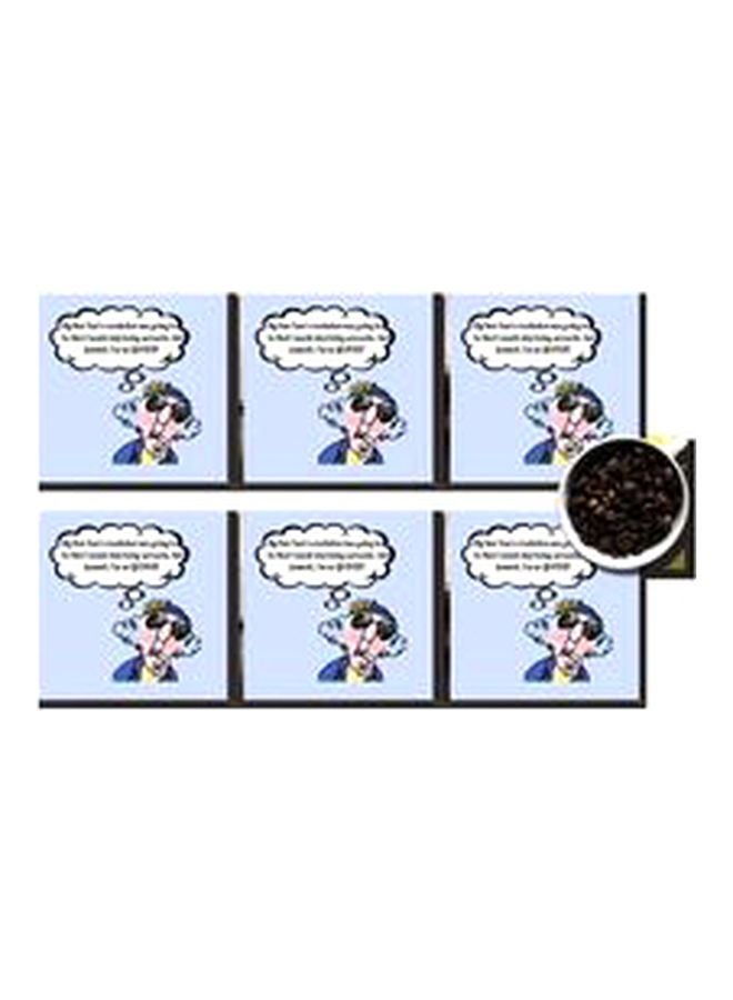 طقم من 6 قطع من قواعد الأكواب للزينة أزرق/ أبيض/أحمر 7x7سم