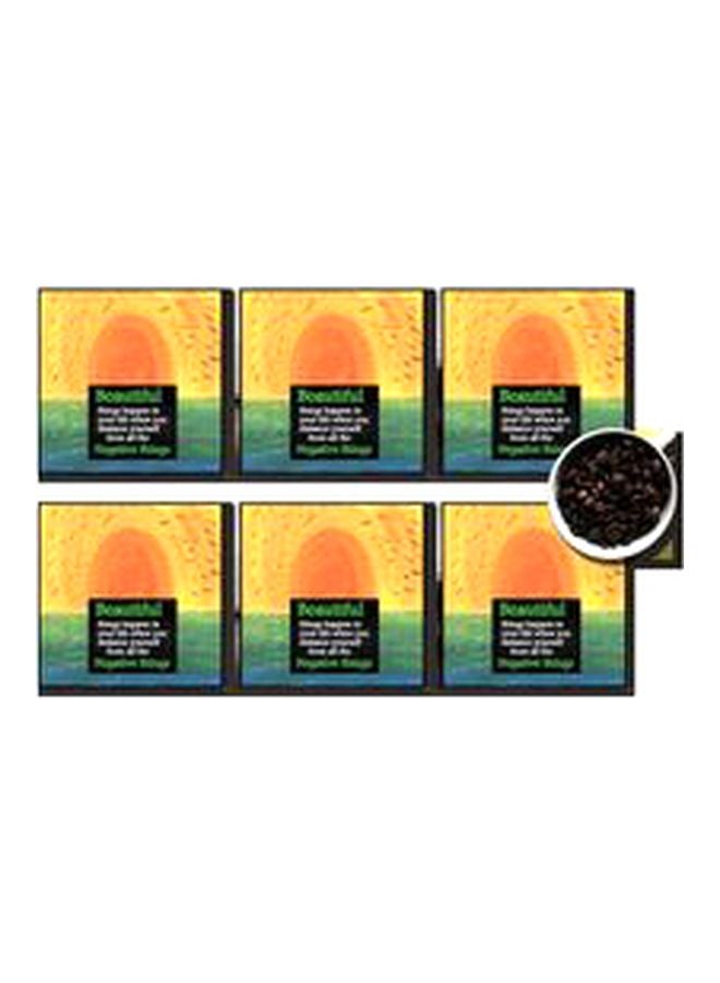 طقم حاملات أكواب مطبوعة مكون من 6 قطع أصفر\برتقالي\أسود 7x7سم