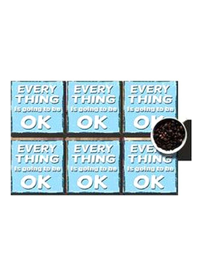 طقم حاملات أكواب مطبوعة مكون من 6 قطع أزرق/ أبيض 7x7سم