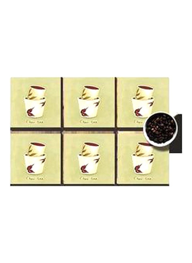 طقم حوامل أكواب بطبعة للديكور من 6 قطع متعدد الألوان 7x7سم