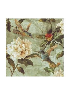 Decorative Wall Painting Green/Beige/White 15x15centimeter