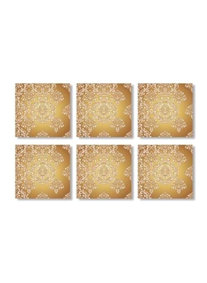 PHOTOBLOCK 6-Piece Decorative Coasters Set Gold 7x7cm 