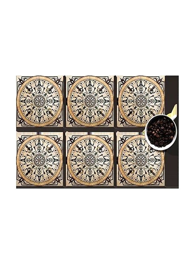 PHOTOBLOCK 6-Piece Coaster Set Beige/White/Black 7x7cm 