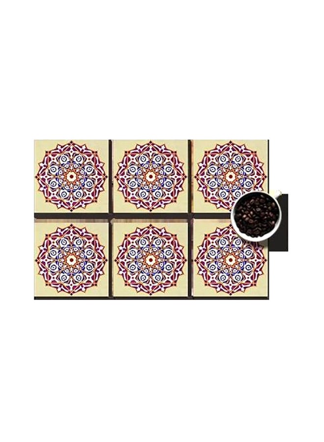 فوتو بلوك طقم قواعد أكواب مزنة بطبعات مؤلف من 6 قطع متعدد الألوان 7x7سم