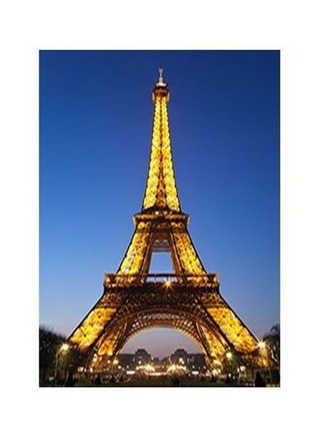 Decorative Wall Poster Blue/Yellow/Brown 45 X31cm