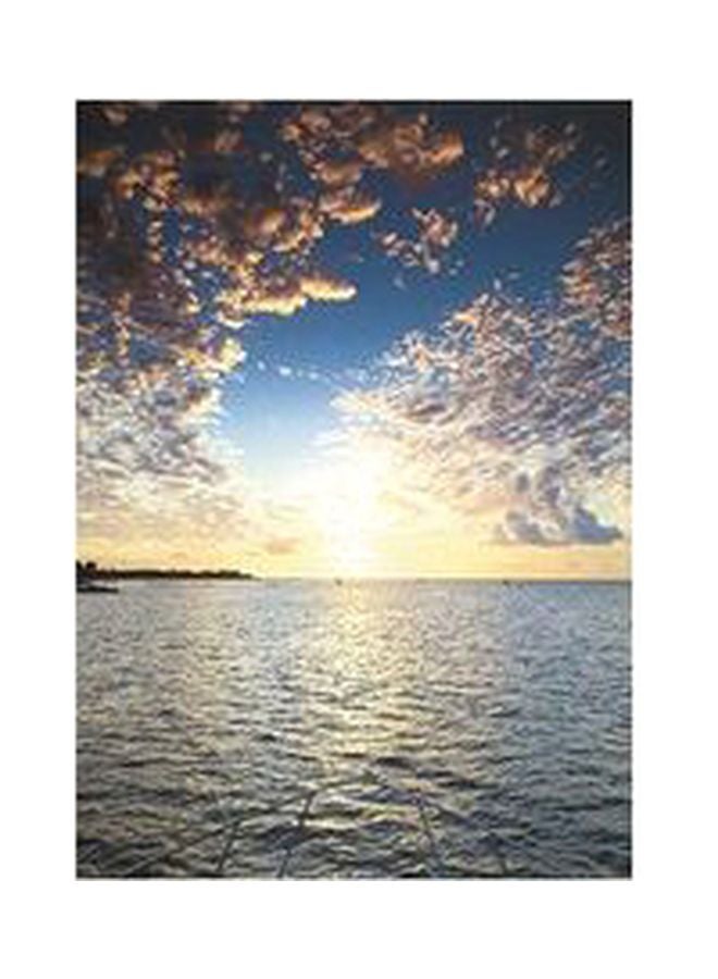 Decorative Wall Poster Yellow/Blue/White 60x40cm