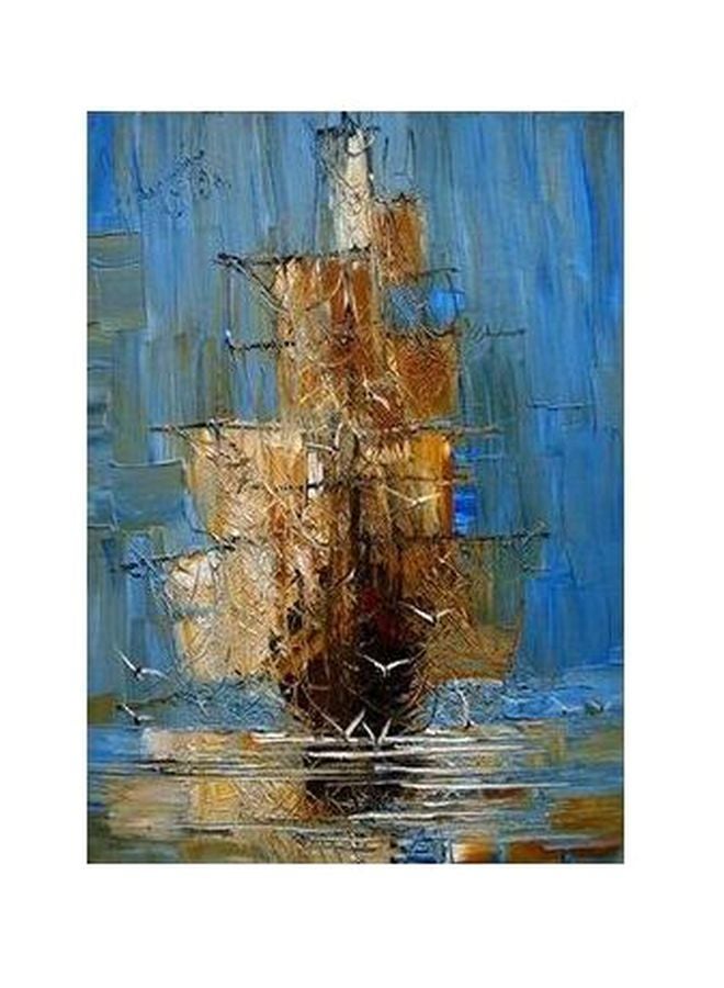 PHOTOBLOCK Decorative Wall Poster Blue/Brown/Beige 60x40cm