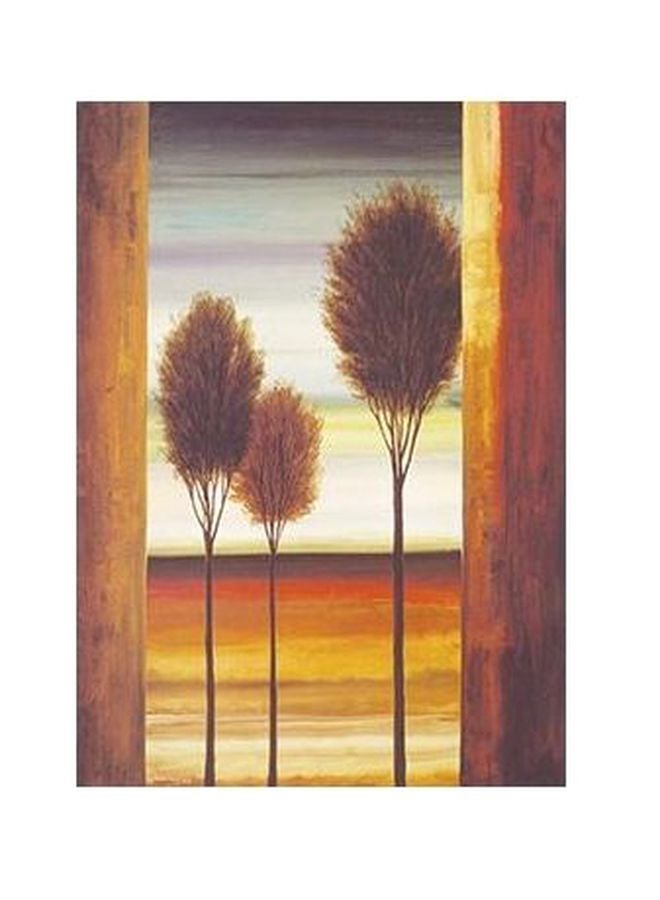 PHOTOBLOCK Decorative Wall Poster Yellow/Brown/White 45 X31cm