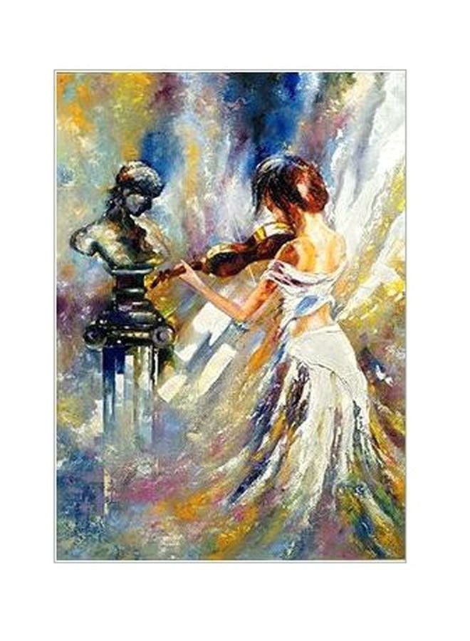 Decorative Wall Painting White/Yellow/Blue 60x40cm