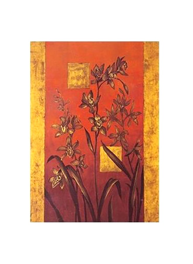 Decorative Wall Painting Red/Yellow/Green 45 X31cm