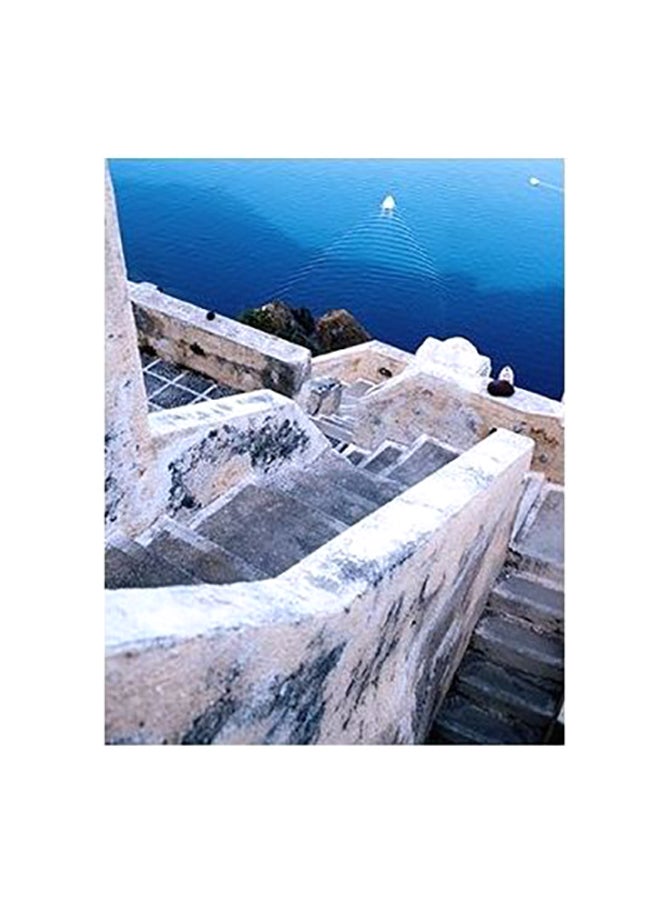 Decorative Wall Poster White/Blue/Black 60x40cm