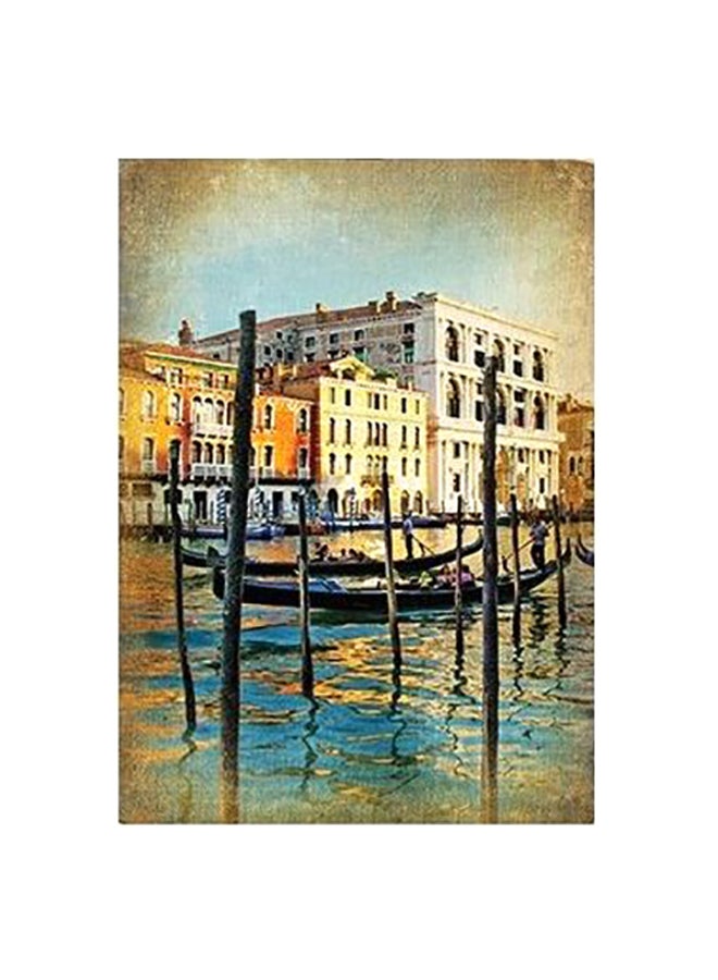 بوستر حائط للتزيين أسود/ذهبي/أبيض 45x31سم